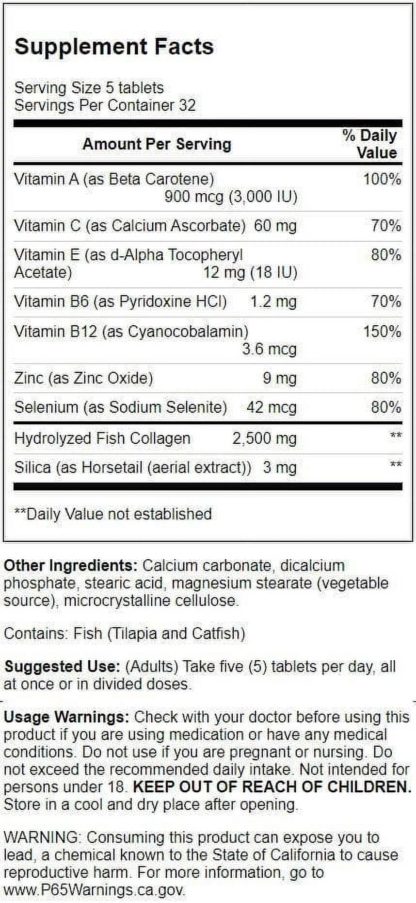 Youtheory Marine Collagen Enhanced Formula 160 Tablets for Skin and Joints