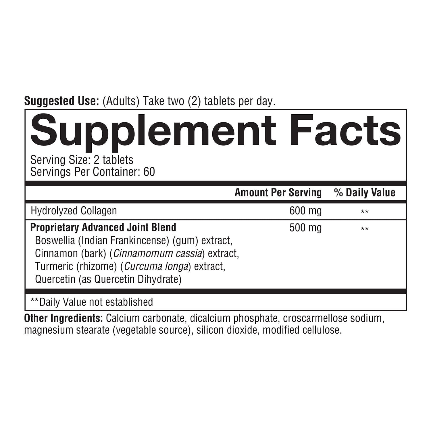 Youtheory Joint Collagen Advanced Formula with Boswellia 120 Tablets for Joints Health