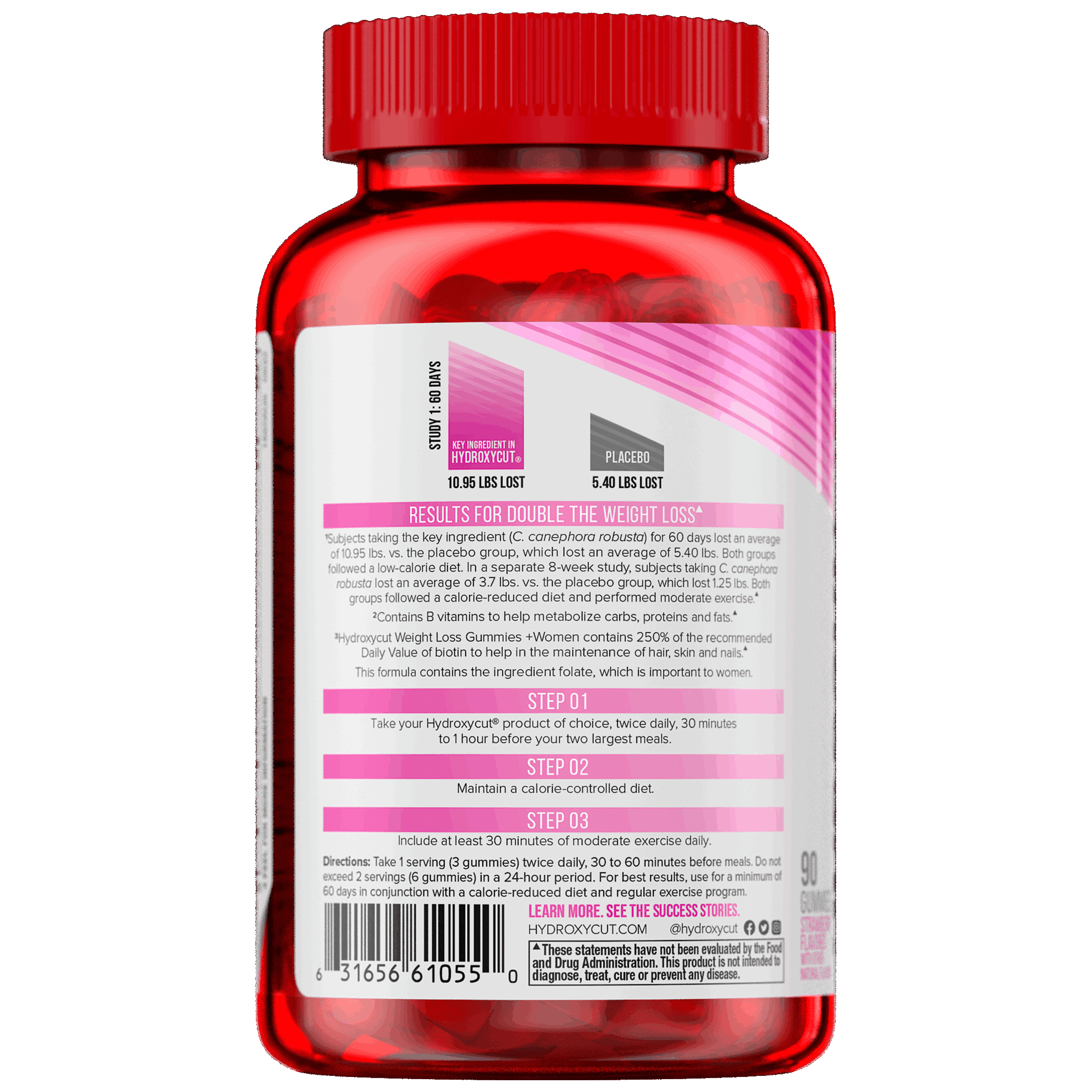 Hydroxycut Gummies Women's Weight Loss Strawberry 90ct