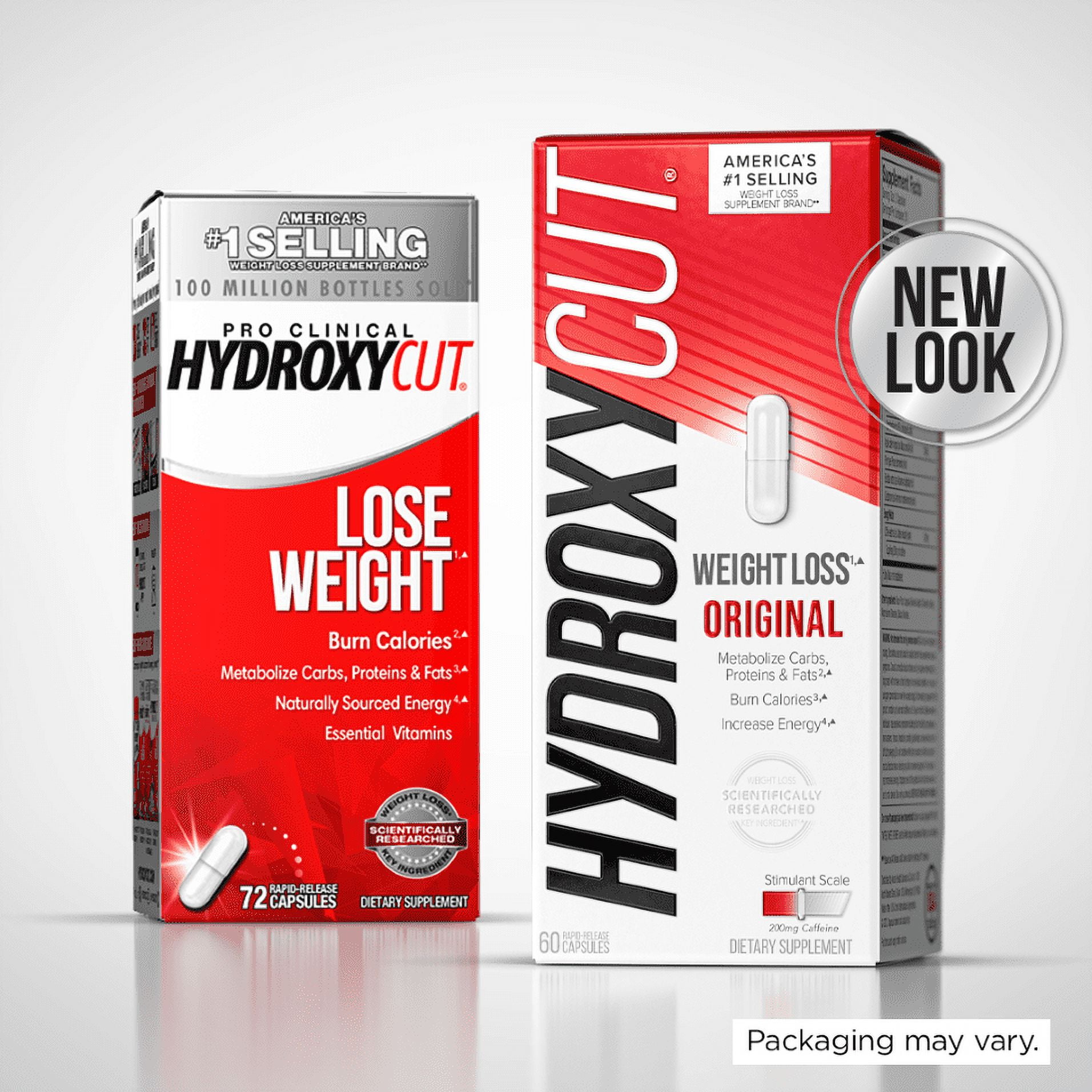 Hydroxycut Original Weight Loss Supplement with Apple Cider Vinegar 200mg Caffeine 60 Ct