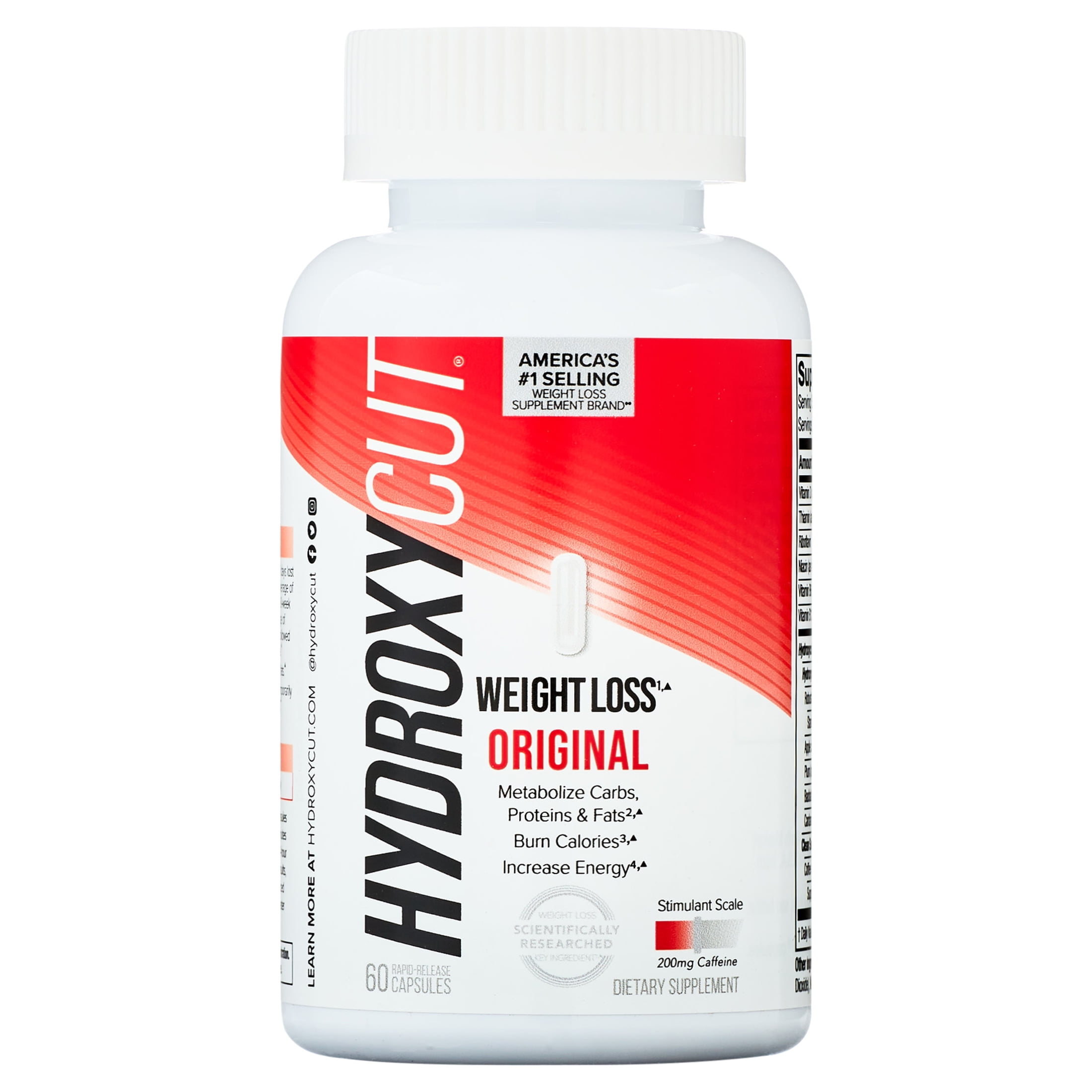 Hydroxycut Original Weight Loss Supplement with Apple Cider Vinegar 200mg Caffeine 60 Ct