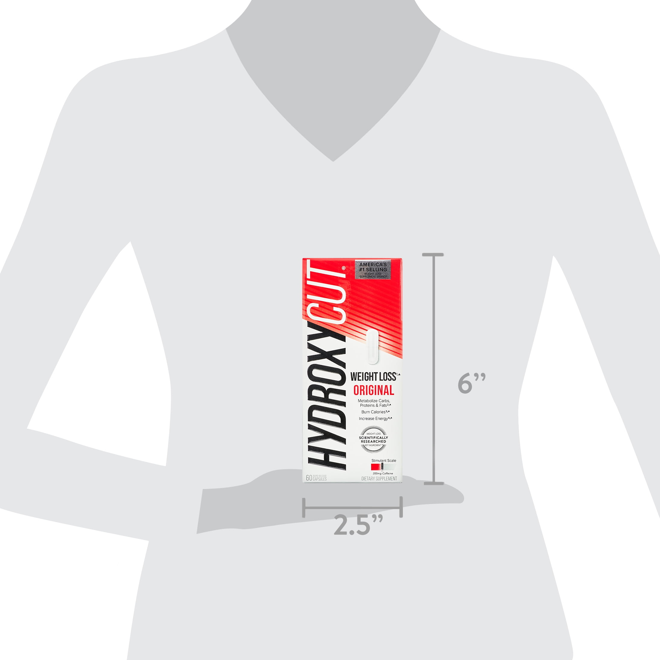 Hydroxycut Original Weight Loss Supplement with Apple Cider Vinegar 200mg Caffeine 60 Ct