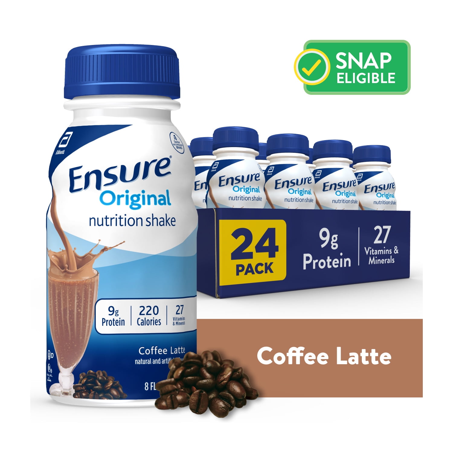 ENSURE ORIGINAL COFFEE LATTE NUTRITION SHAKE 24 COUNT 8 FL OZ