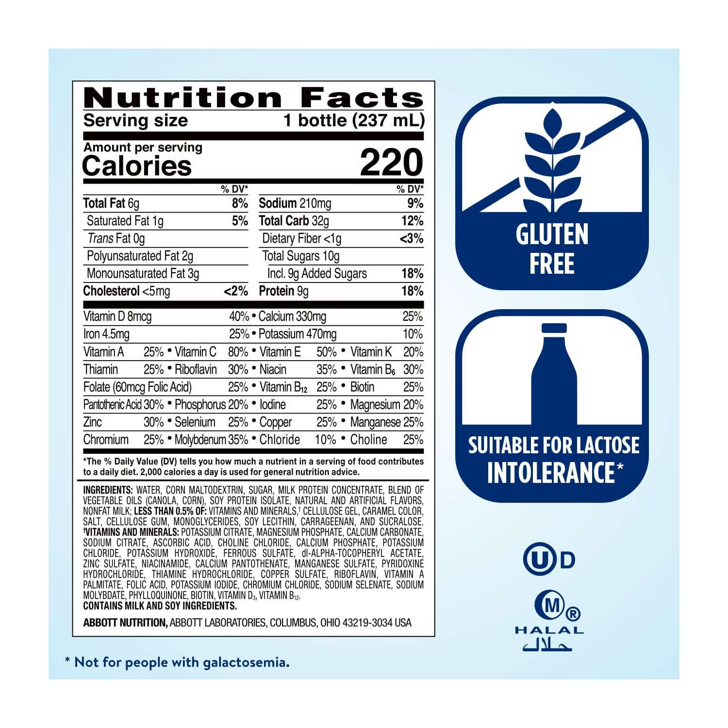 ENSURE ORIGINAL COFFEE LATTE NUTRITION SHAKE 24 COUNT 8 FL OZ