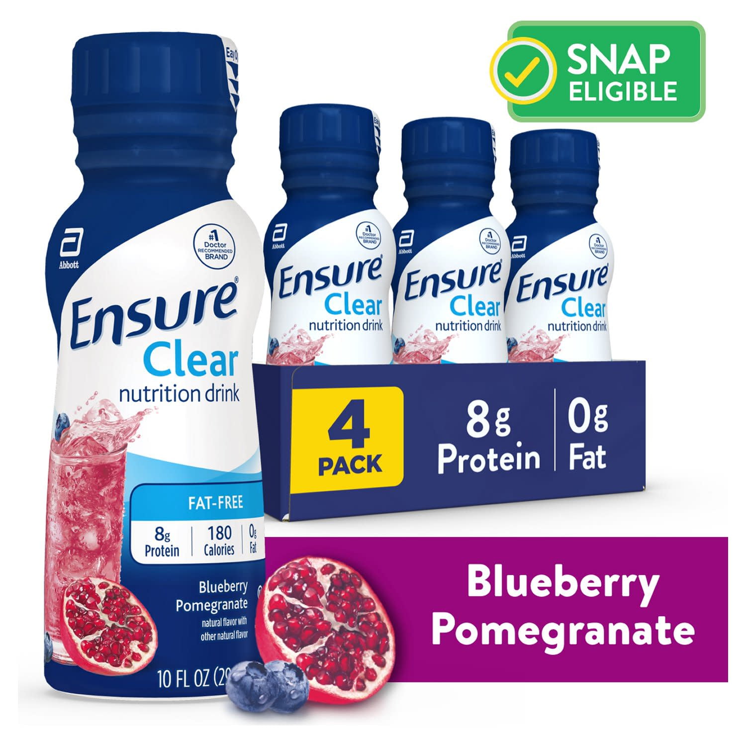 Ensure Clear Blueberry Pomegranate Nutrition Drink 10 fl oz 4 Count