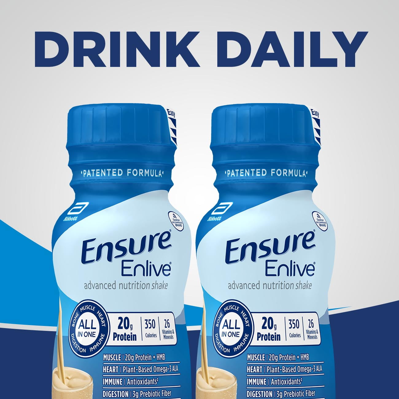 Ensure Enlive Meal Replacement Shake 20g Protein 350 Calories Advanced Nutrition Vanilla 8 fl oz 8 Bottles