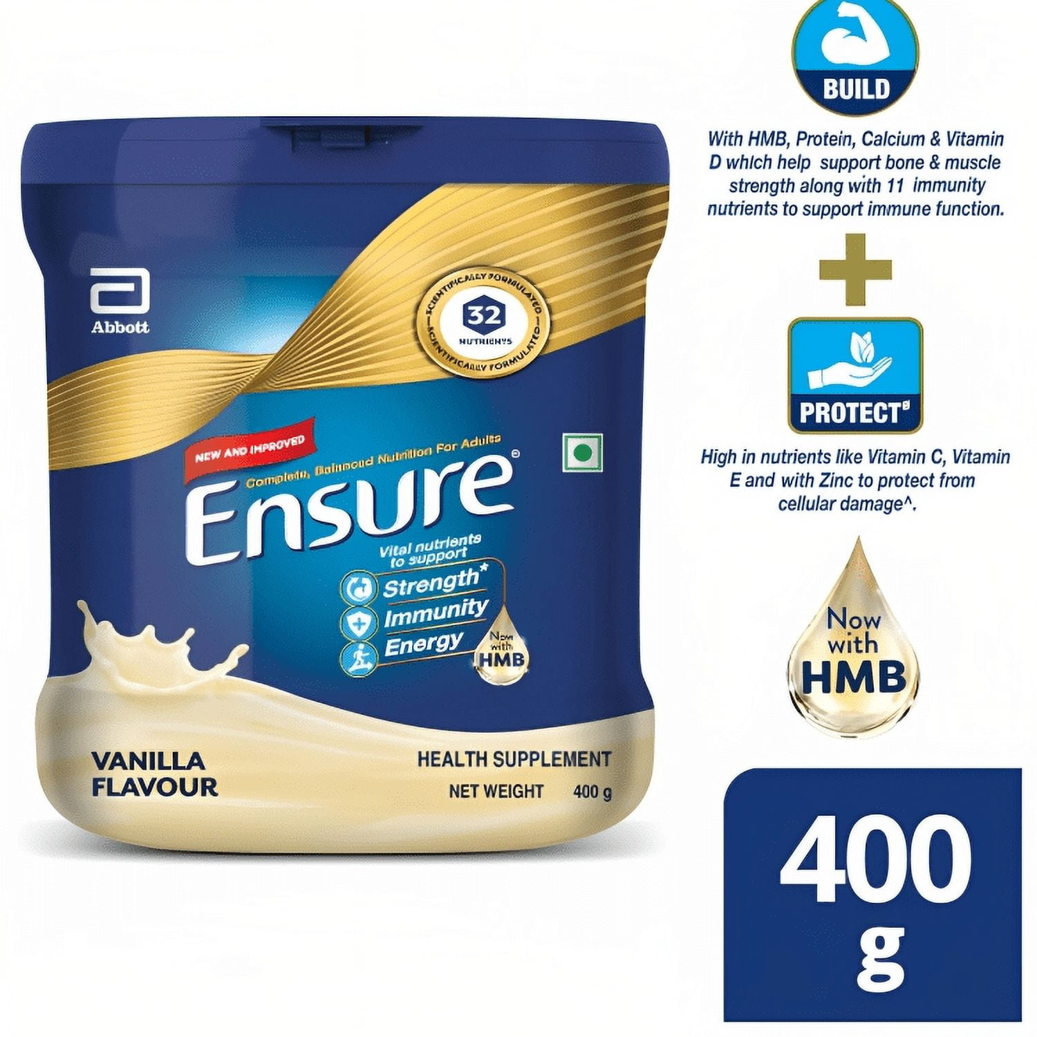 Ensure Vanilla Complete Balanced Nutrition Adult 400gm Jar