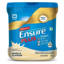Ensure PLUS Powder Vanilla Flavour Complete Balanced Nutrition 400g Jar for Adults