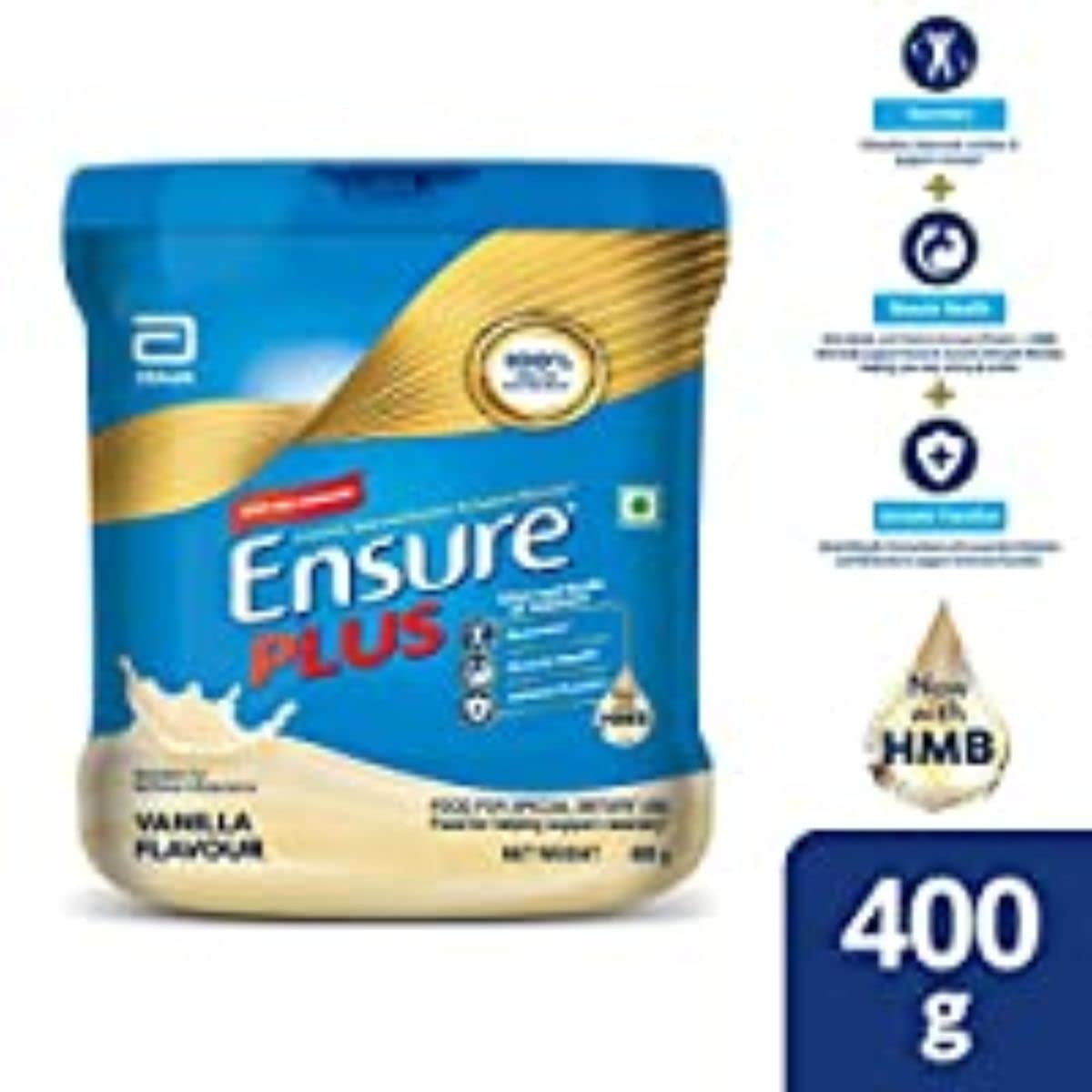 Ensure PLUS Powder Vanilla Flavour Complete Balanced Nutrition 400g Jar for Adults