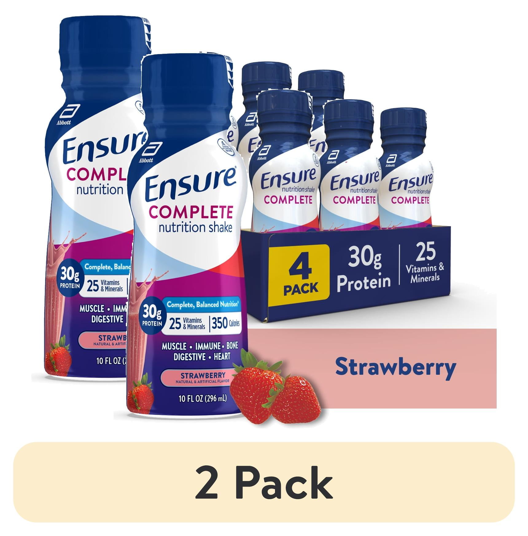 Ensure Complete Nutrition Shake 30G Protein Strawberry 10 fl oz 4 Count 2 pack