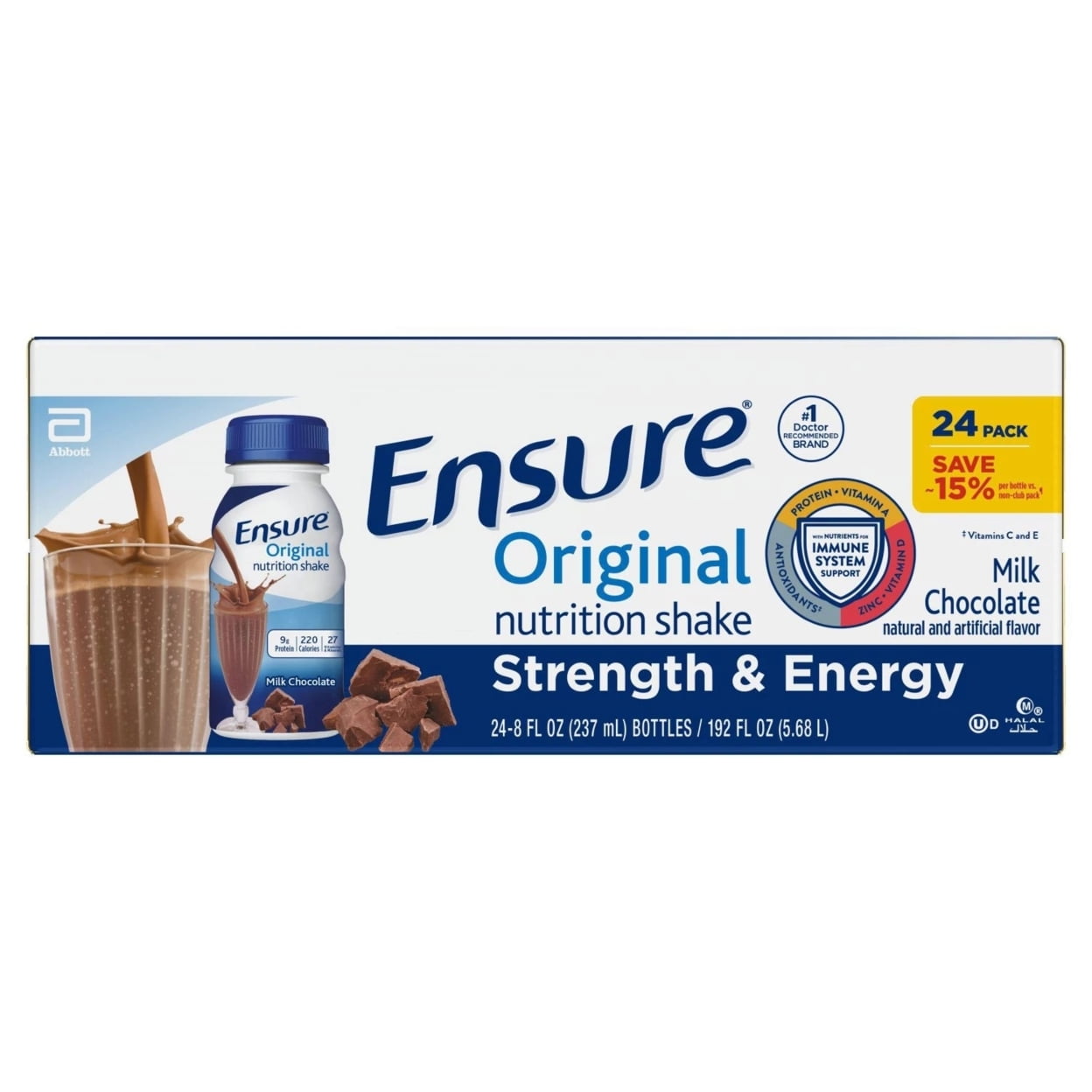 Ensure Original Nutrition Milk Chocolate Meal Replacement Shake 8 Fl Oz 24 Ct