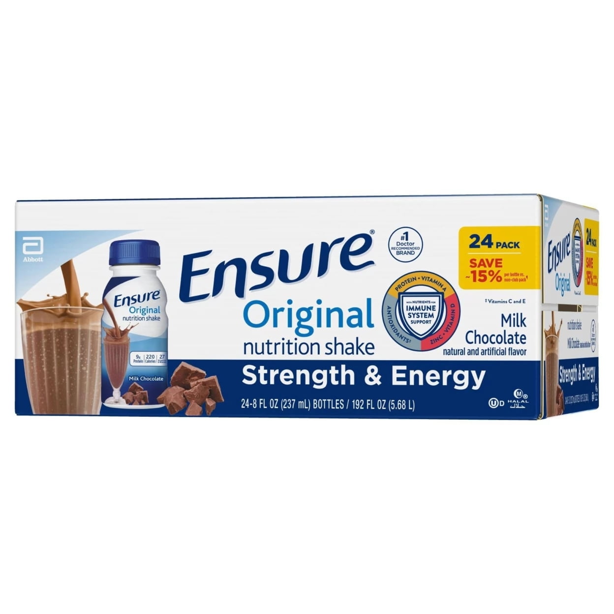 Ensure Original Nutrition Milk Chocolate Meal Replacement Shake 8 Fl Oz 24 Ct