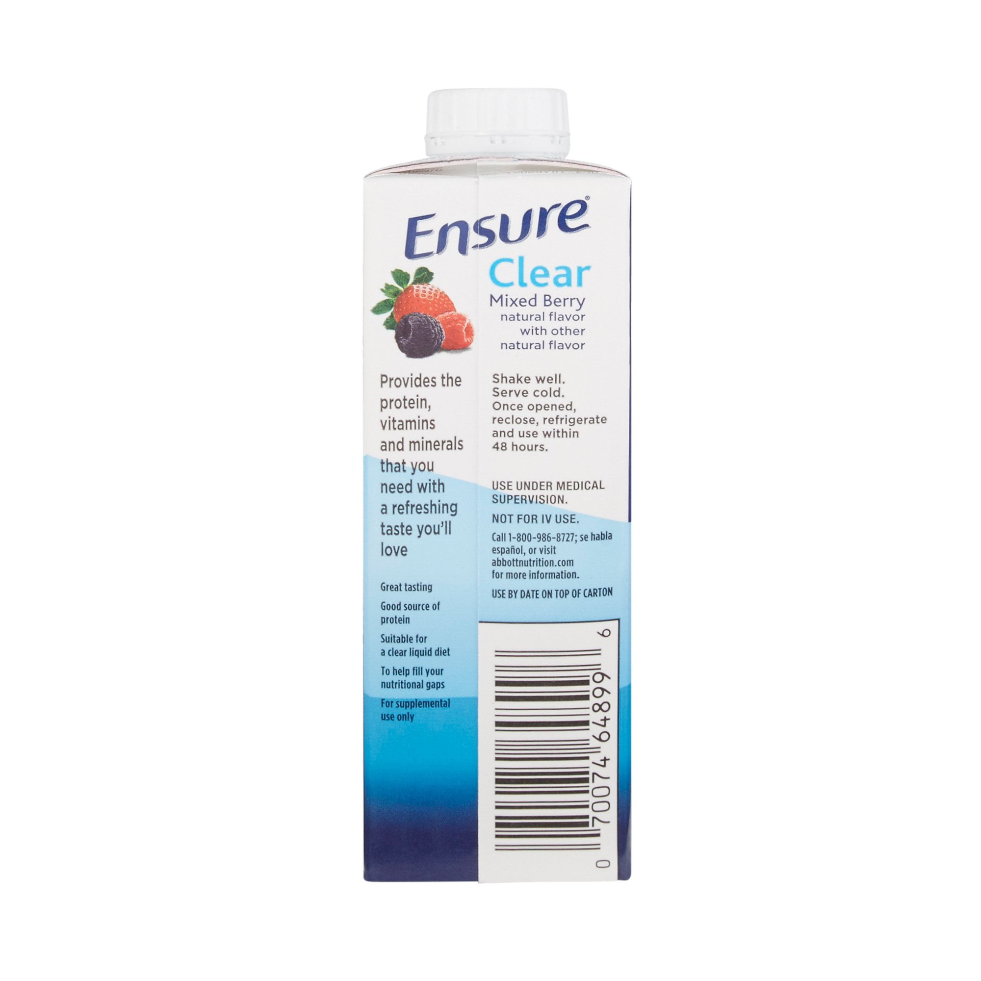 Ensure Clear Therapeutic Nutritional Drink Mixed Berry 8 fl oz 1 Count High Protein Essential Nutrients