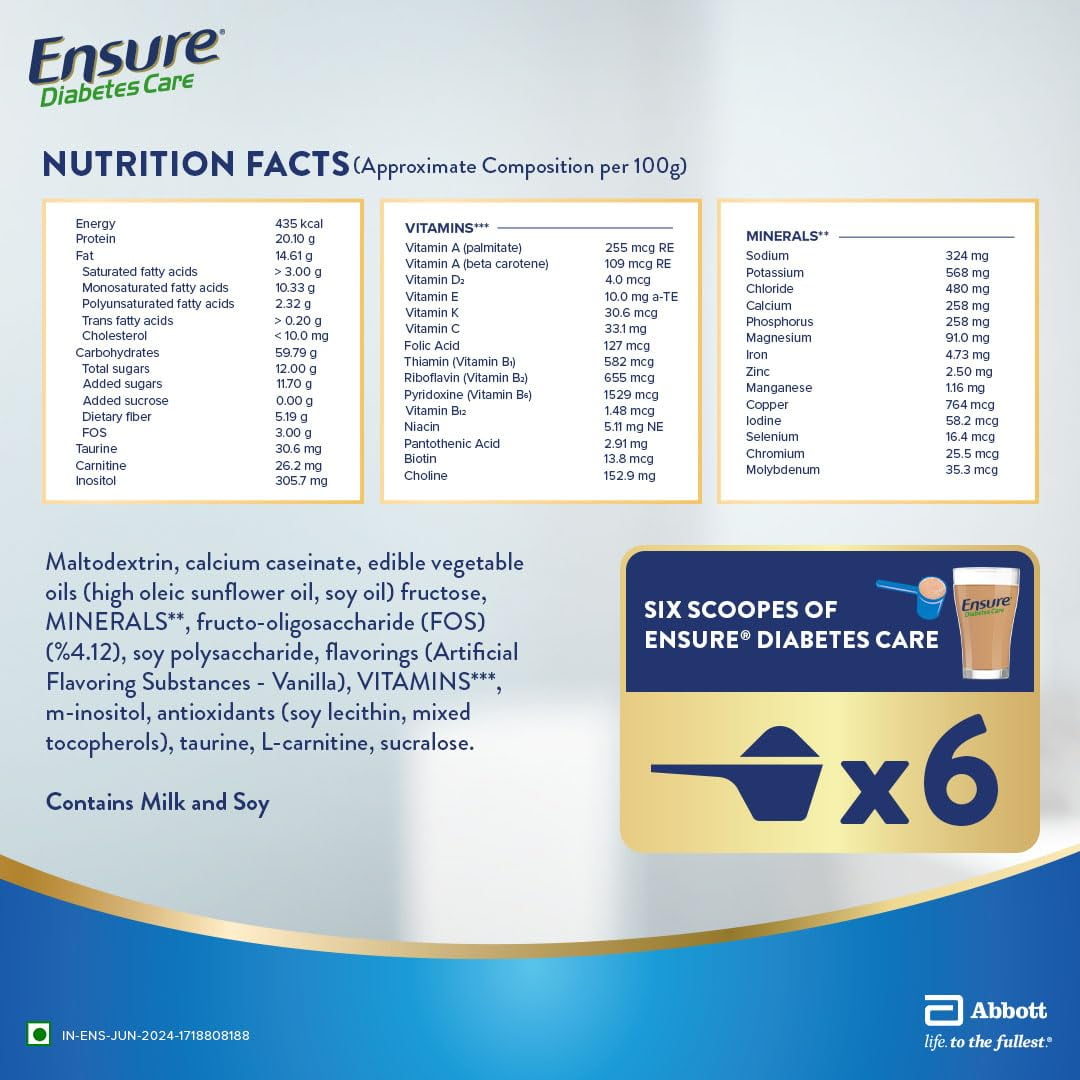Ensure Diabetes Care Chocolate Flavour 400g - Blood Sugar