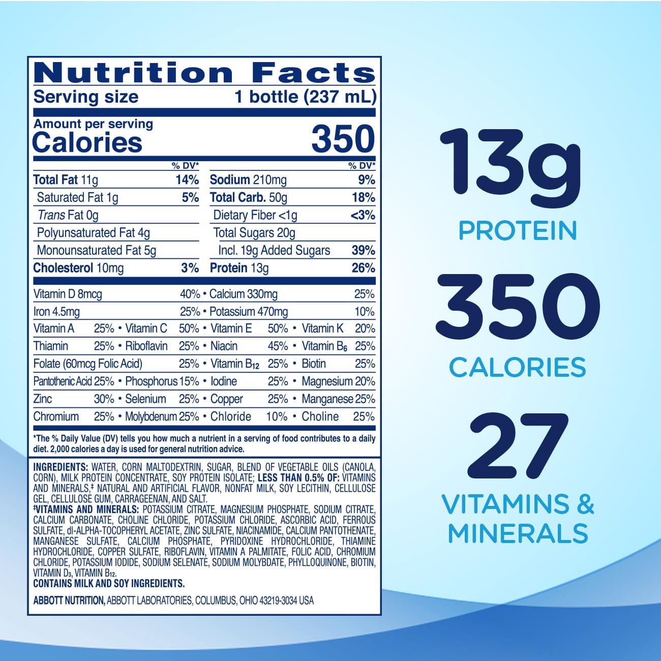 Ensure Plus Protein Shake Vanilla 16 fl oz 16 count