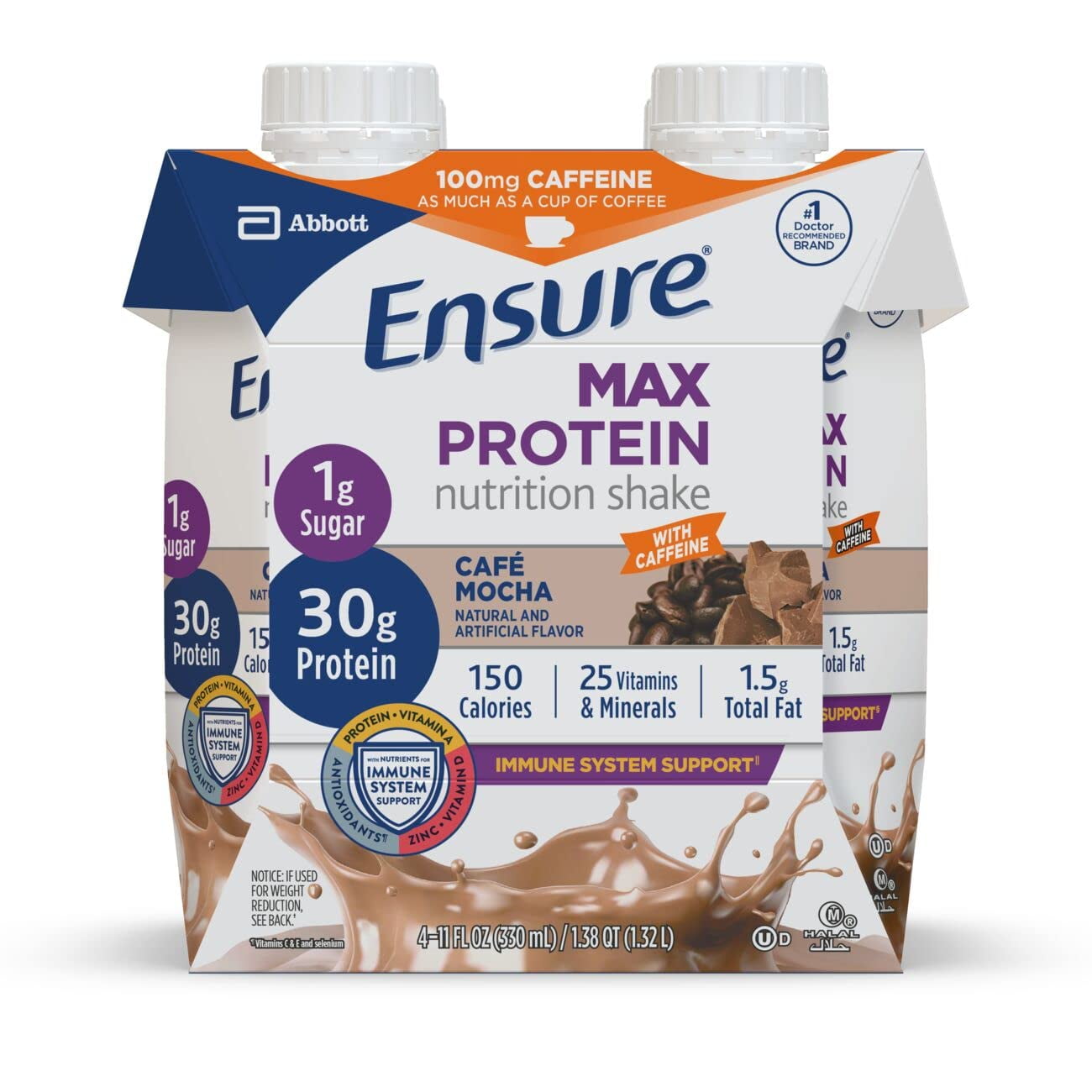 Ensure Max Protein Cafe Mocha Nutrition Shakes 11 fl oz 4 pk