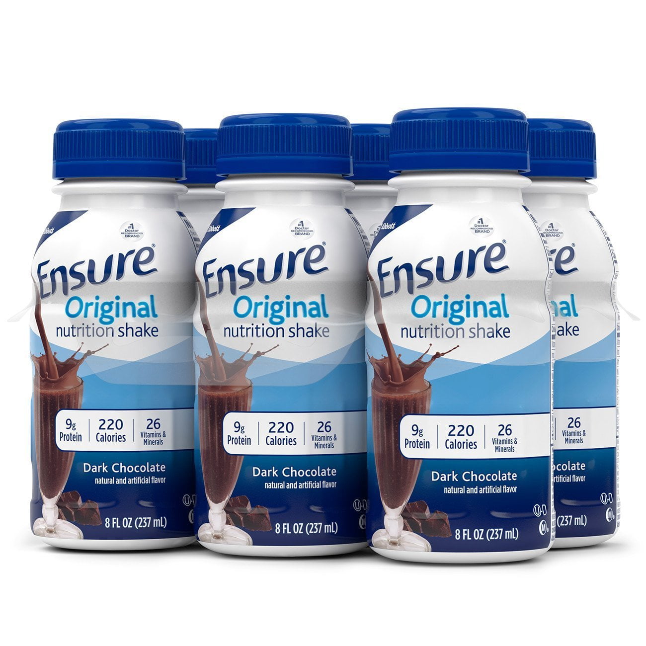 Ensure Nutrition Shake 8oz Bottle Pack of 6 Original Dark Chocolate
