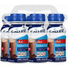 Ensure Plus Chocolate Bottle, Pack of 6, 48 Fl Oz - 6/8oz Milk Chocolate Shake