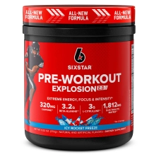 Six Star Pro Nutrition Pre-Workout Powder Explosion 2.0 Electrolyte Matrix Icy Rocket Freeze 9.52 oz