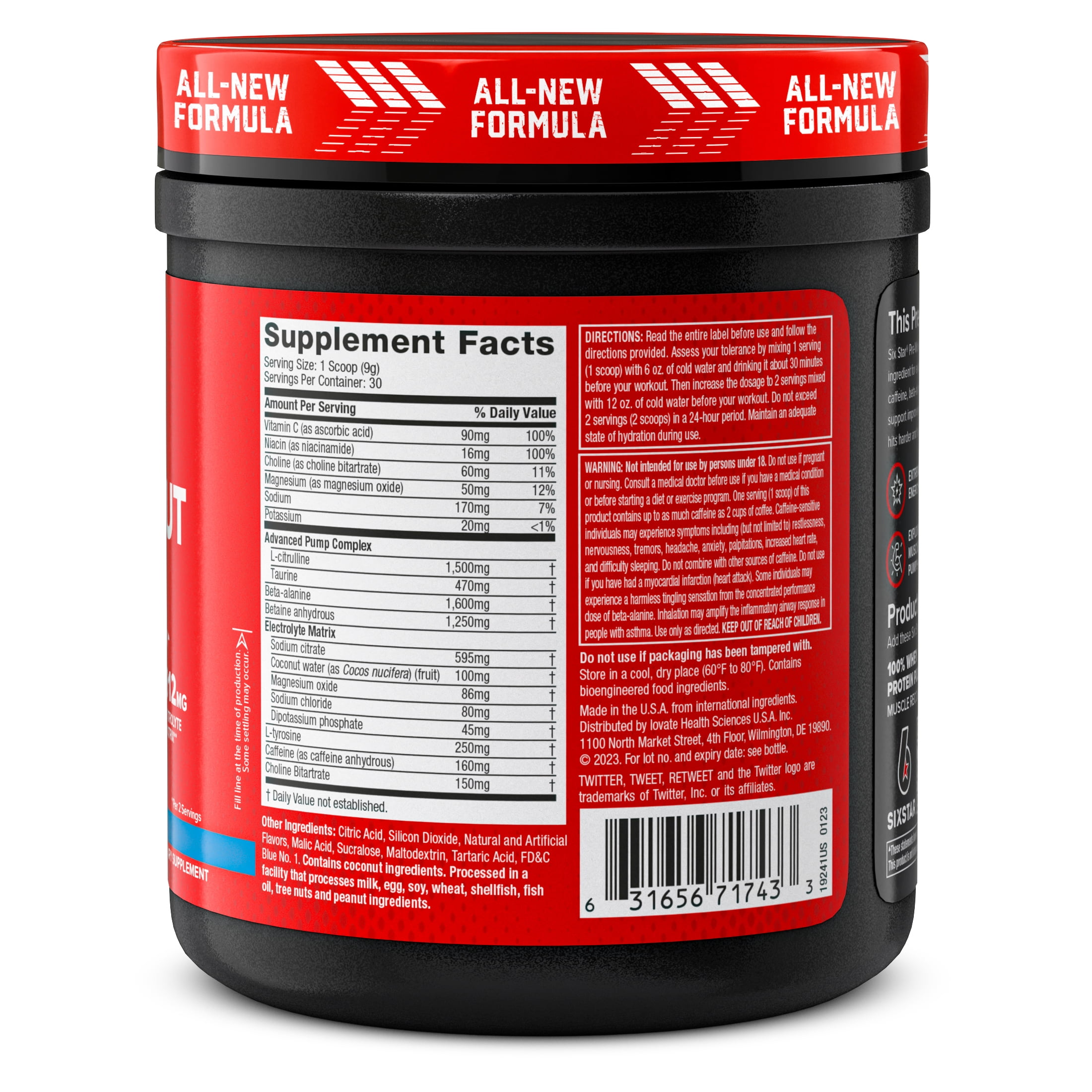 Six Star Pro Nutrition Pre-Workout Powder Explosion 2.0 Electrolyte Matrix Icy Rocket Freeze 9.52 oz