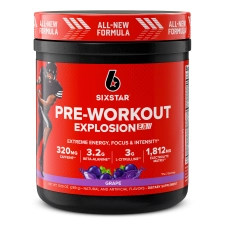 Six Star Pro Nutrition Explosion 2.0 Pre-Workout Powder Electrolyte Matrix Grape Flavor
