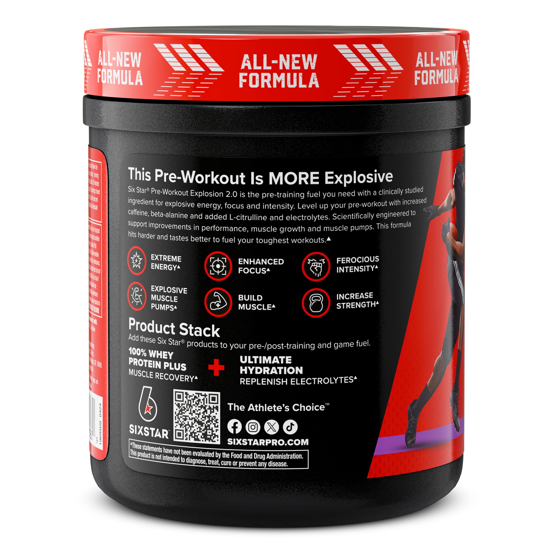 Six Star Pro Nutrition Explosion 2.0 Pre-Workout Powder Electrolyte Matrix Grape Flavor