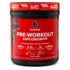 Six Star Pro Nutrition Pre-Workout Powder Explosion Electrolyte Matrix Fruit Punch 9.52 oz