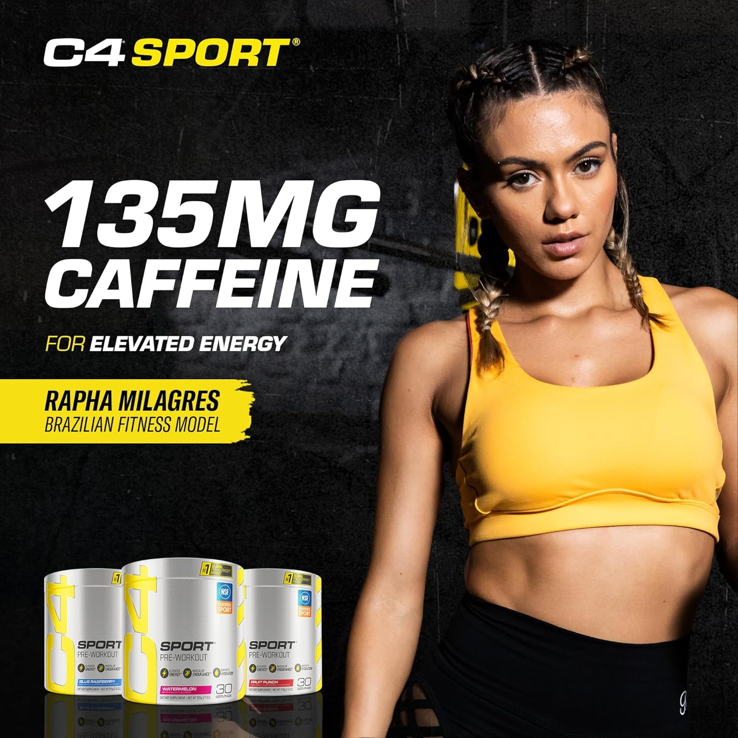 Cellucor C4 Sport Pre Workout Powder NSF Certified for Sport Fruit Punch Flavor 30 Servings