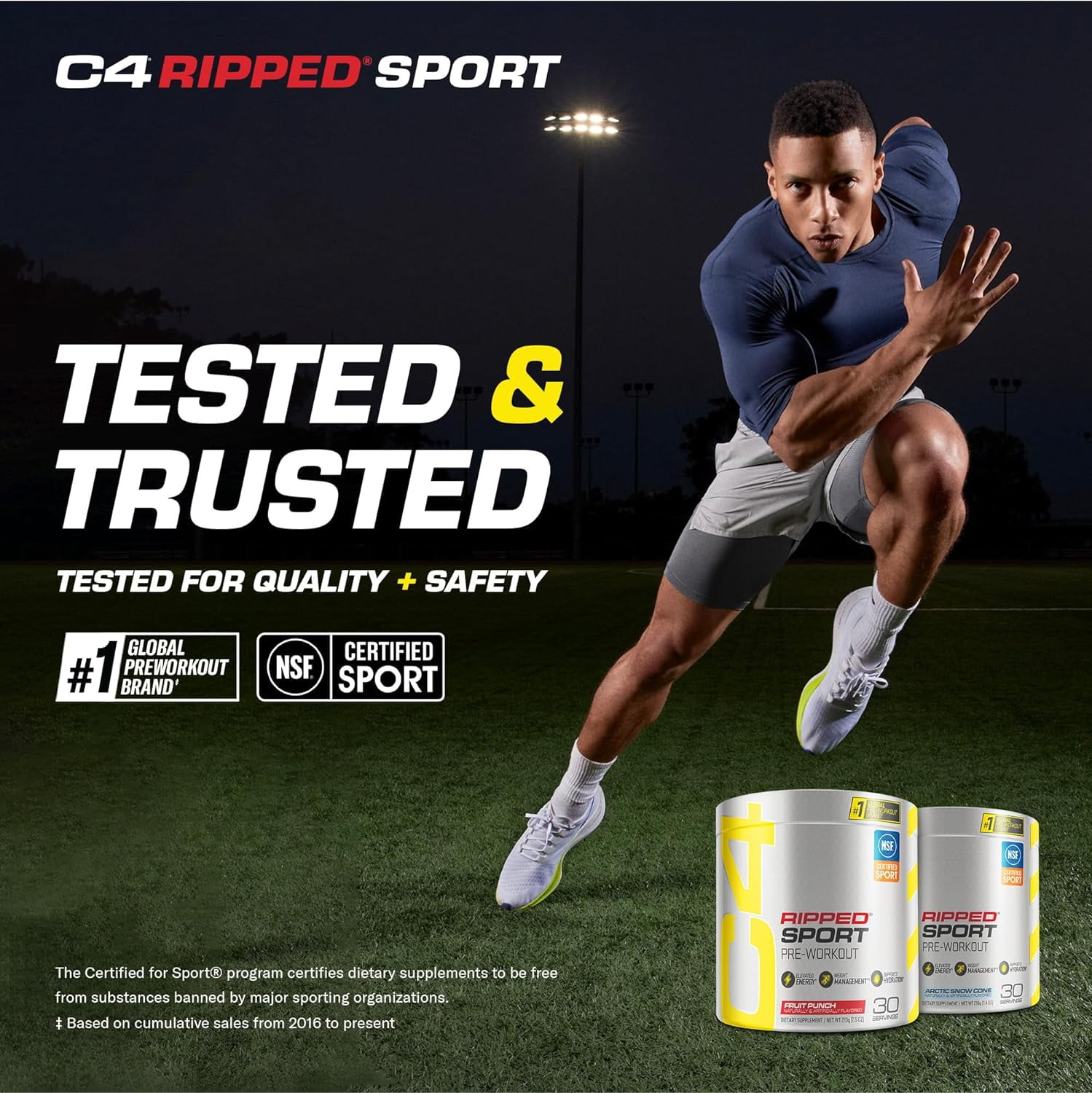 Cellucor C4 Ripped Sport Pre Workout Powder Arctic Snow Cone 30 Servings