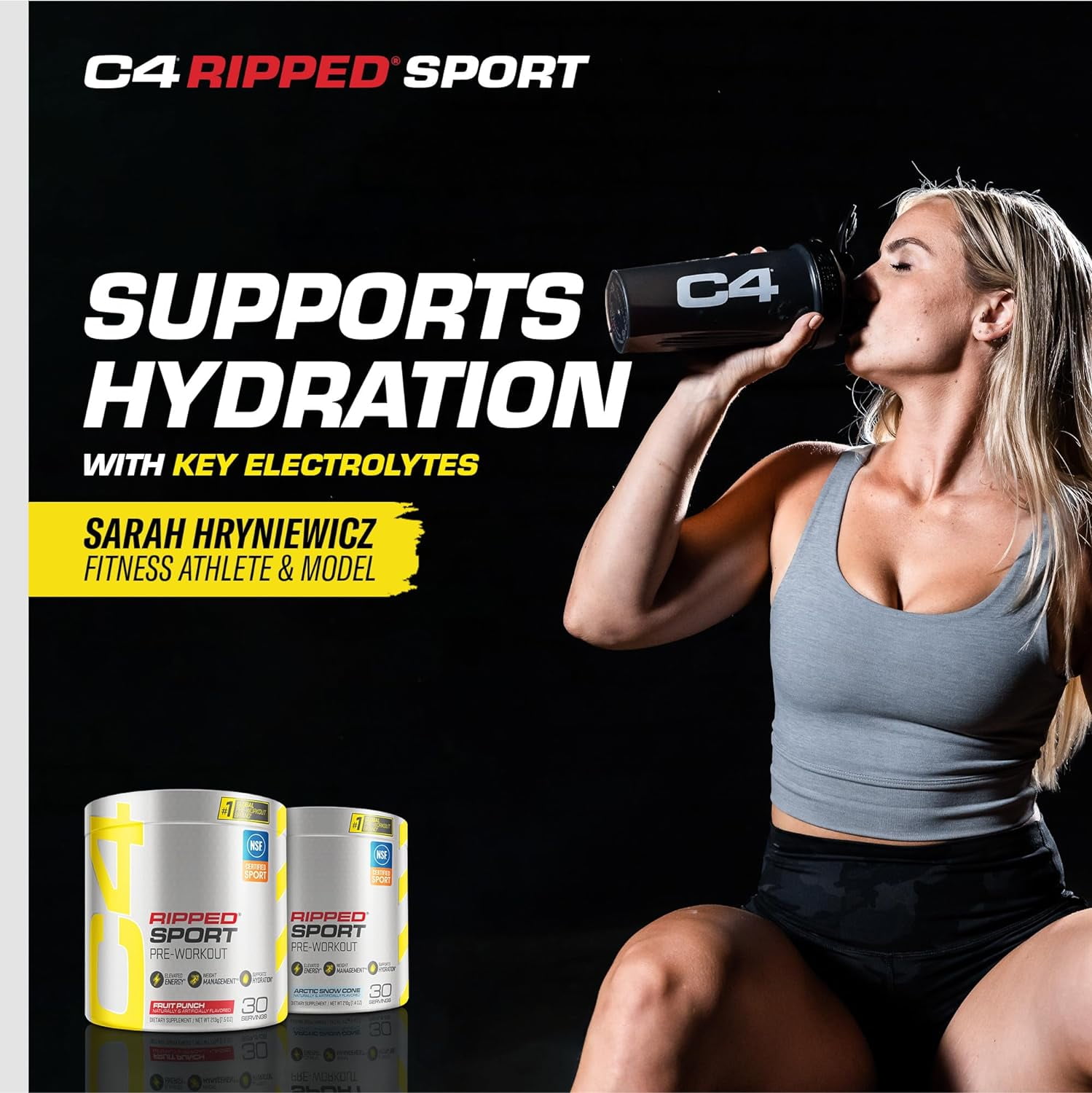 Cellucor C4 Ripped Sport Pre Workout Powder Arctic Snow Cone 30 Servings