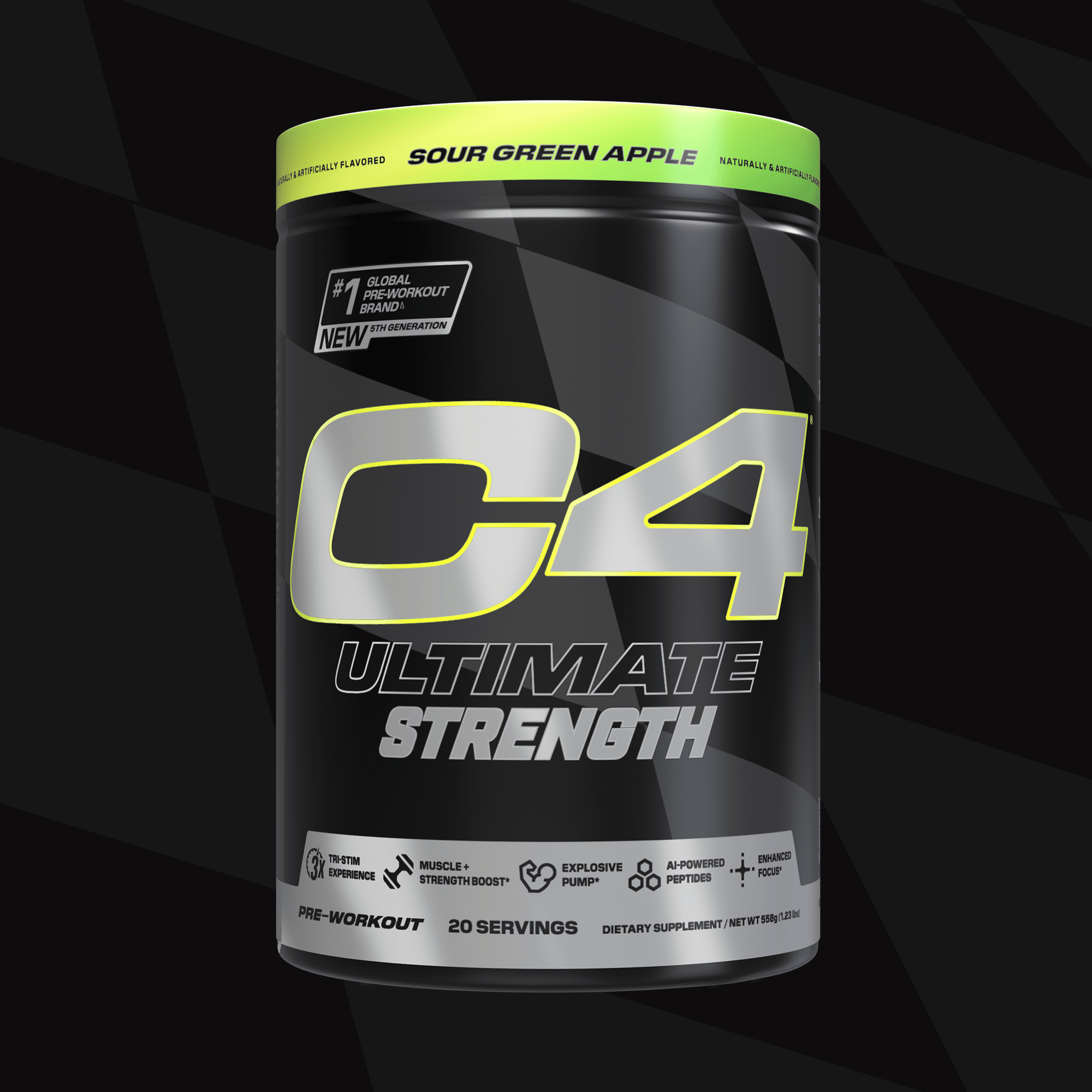 Cellucor C4 Ultimate Strength Pre-Workout Powder Sour Green Apple 20 Servings