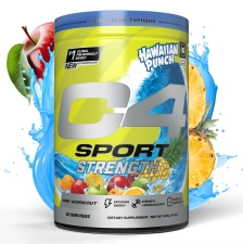 Cellucor C4 Sport Strength Pre-Workout Powder Hawaiian Punch Berry Blue Typhoon 60 Servings
