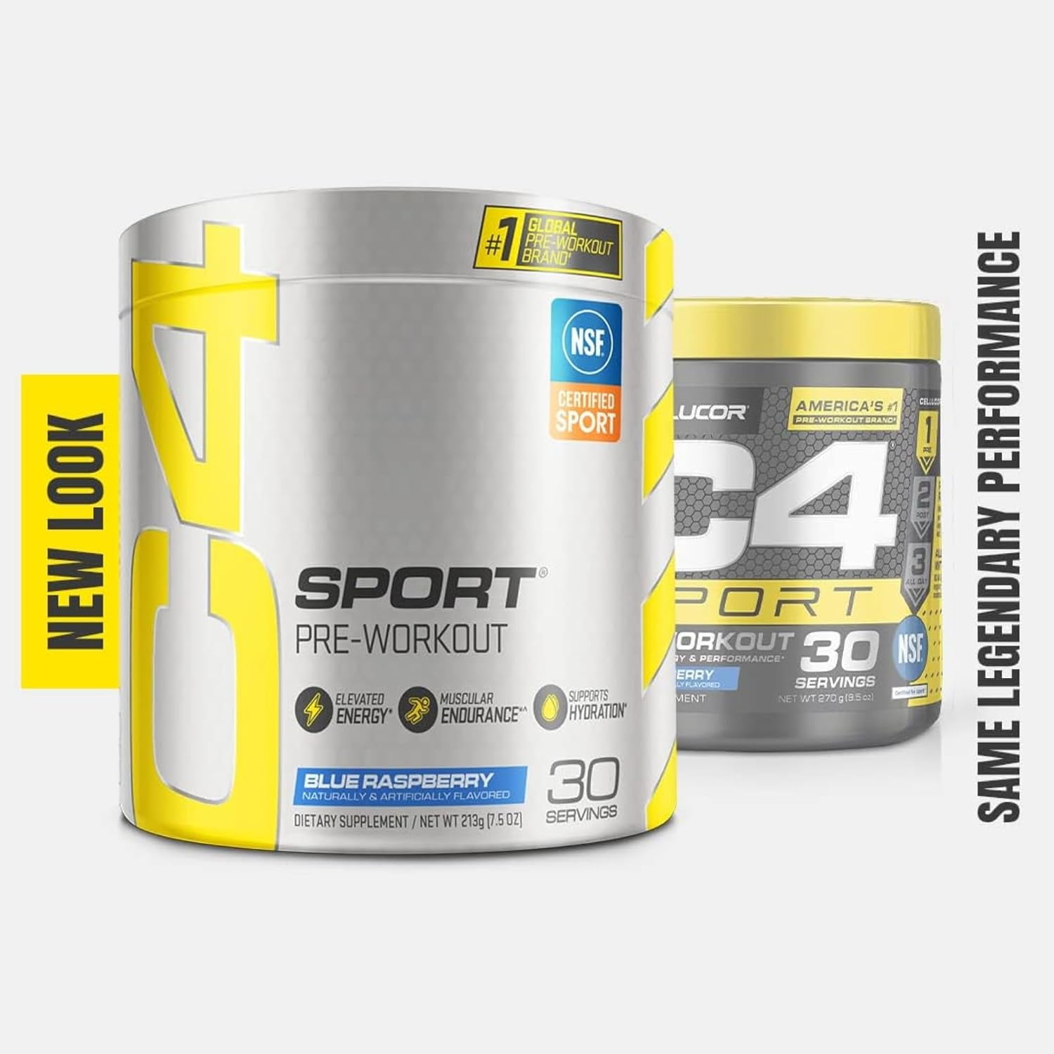 Cellucor C4 Sport Pre Workout Powder NSF Certified for Sport Blue Raspberry Flavor 30 Servings