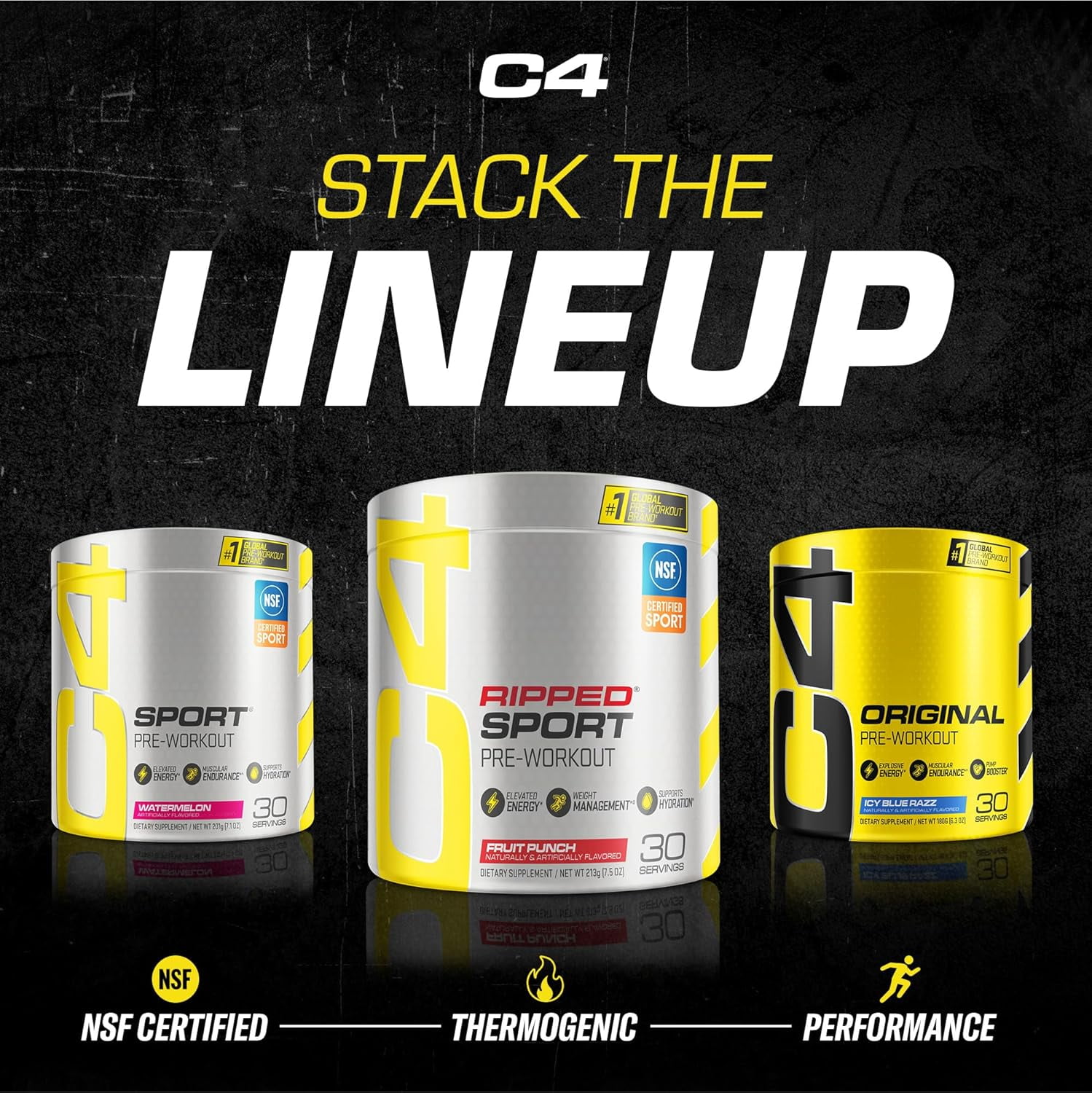 Cellucor C4 Sport Ripped Pre-Workout Fruit Punch 7.5 oz 213 g