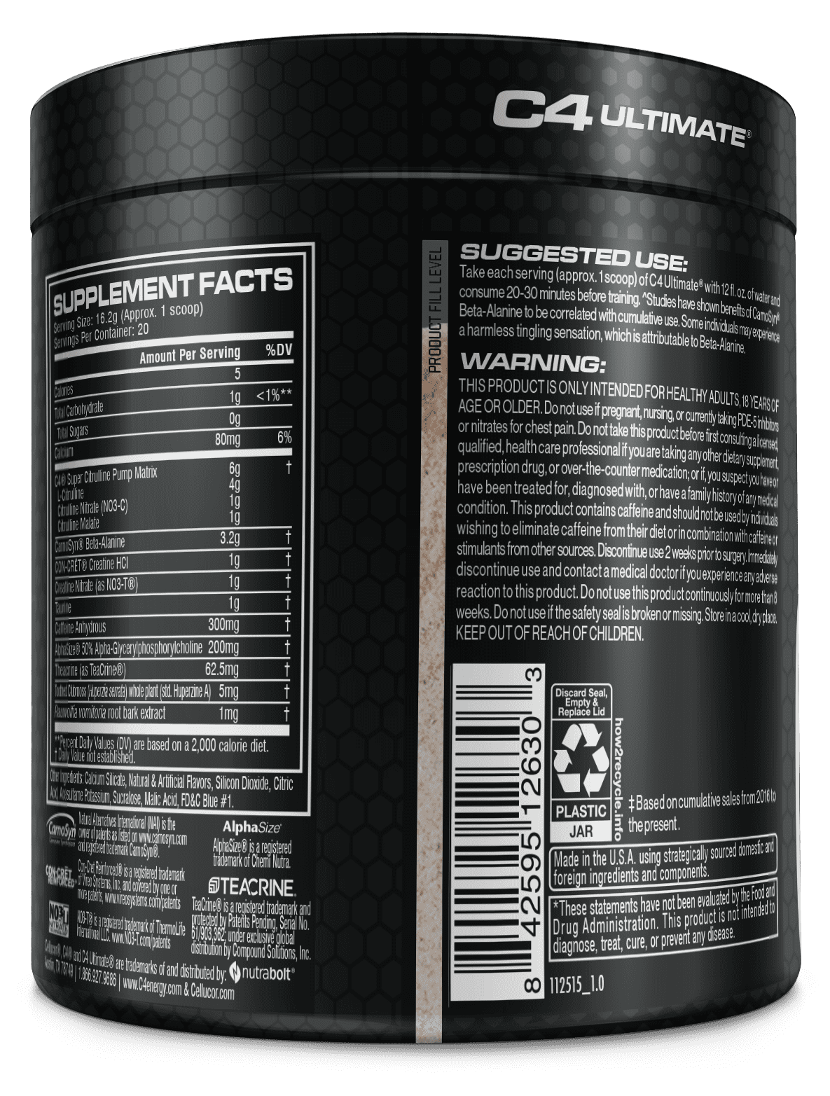 Cellucor C4 Ultimate Pre-Workout Powder Arctic Snow Cone 20 Servings
