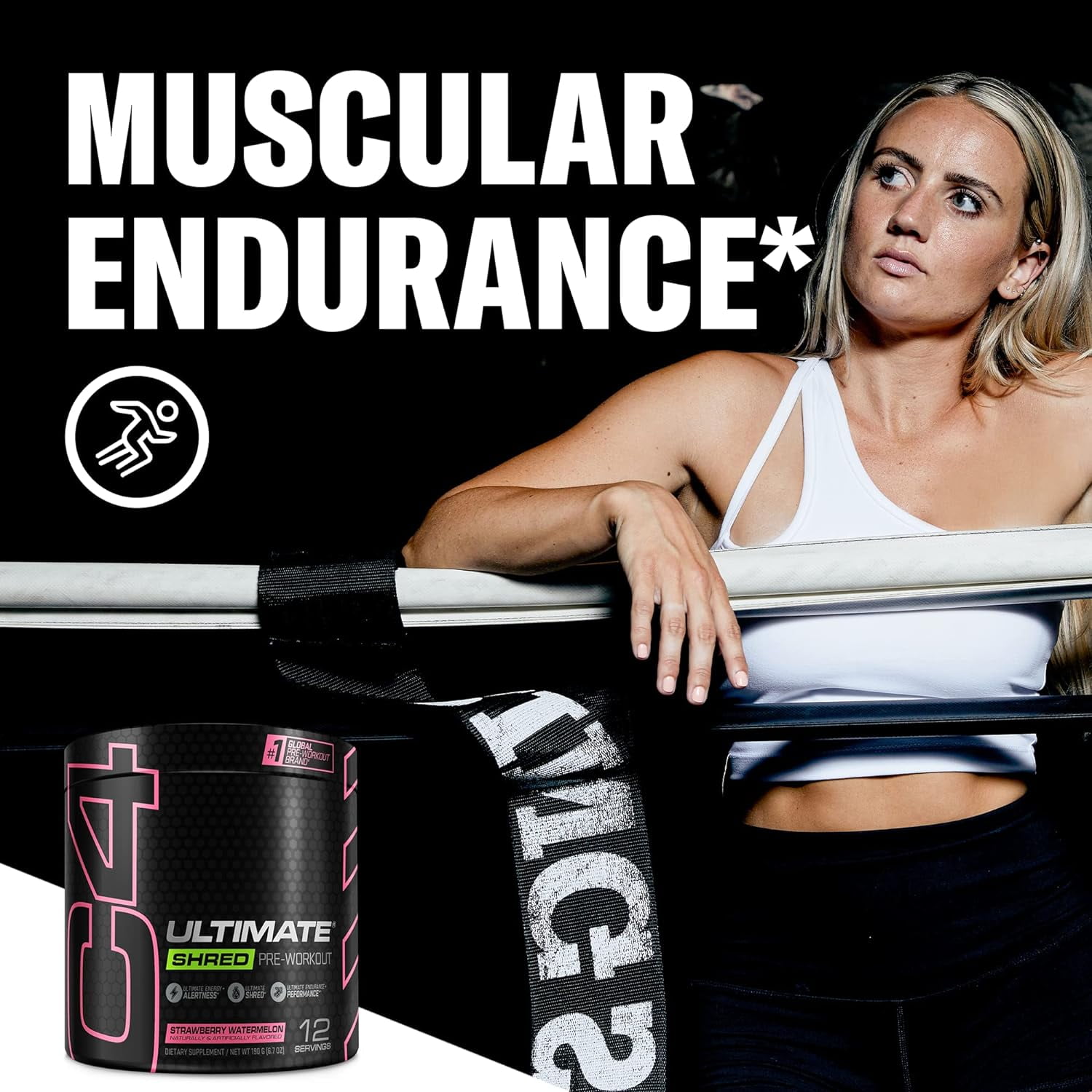 Cellucor C4 Ultimate Shred Preworkout Powder Strawberry Watermelon Pumps Fat Burning 12 Servings