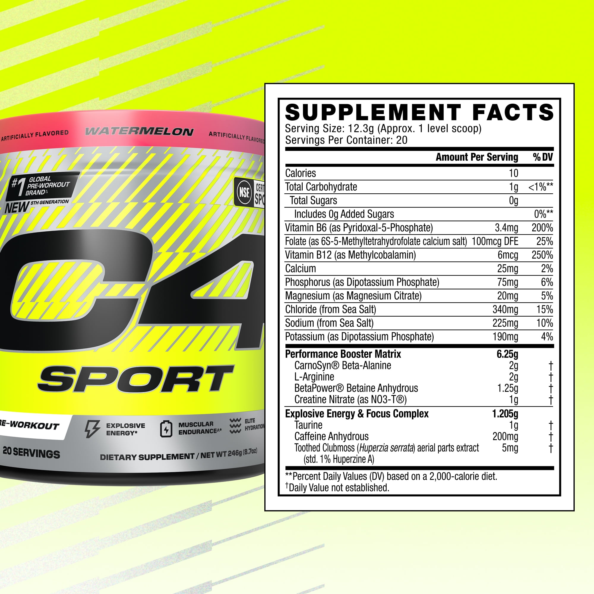 Cellucor C4 Sport Pre Workout Powder Watermelon 30 Servings