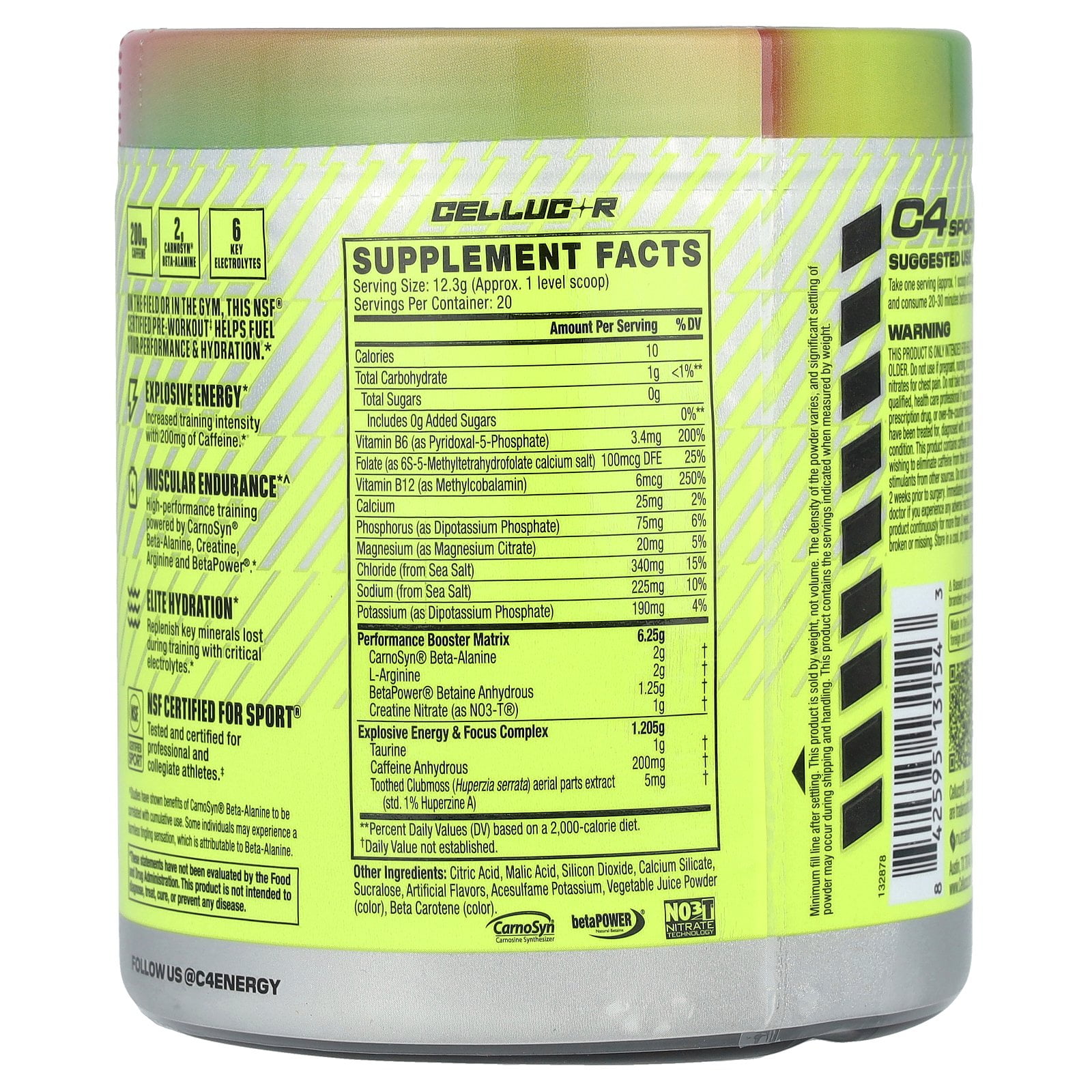 Cellucor C4 Sport Pre Workout Powder Watermelon 30 Servings