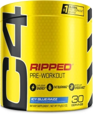 Cellucor C4 Ripped Icy Blue Razz Pre Workout Powder 30 Servings
