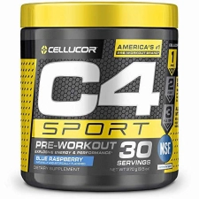 Cellucor C4 Sport Blue Raspberry Pre Workout Powder - Energy with Creatine, Caffeine, Beta-Alanine Blend - NSF Certified for Sport