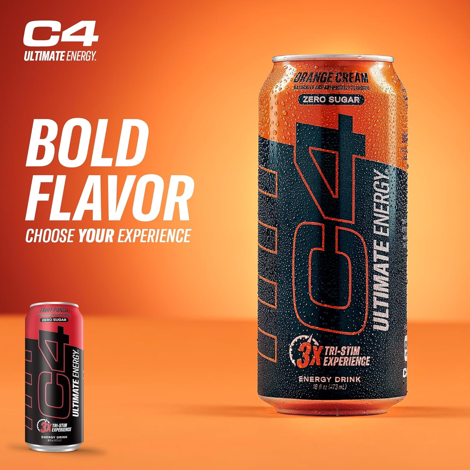 Cellucor C4 Ultimate Pre Workout Sugar Free Energy Drink Tri-Stim 300mg Caffeine TeaCrine Dynamine Fruit Punch 16oz Pack of 12