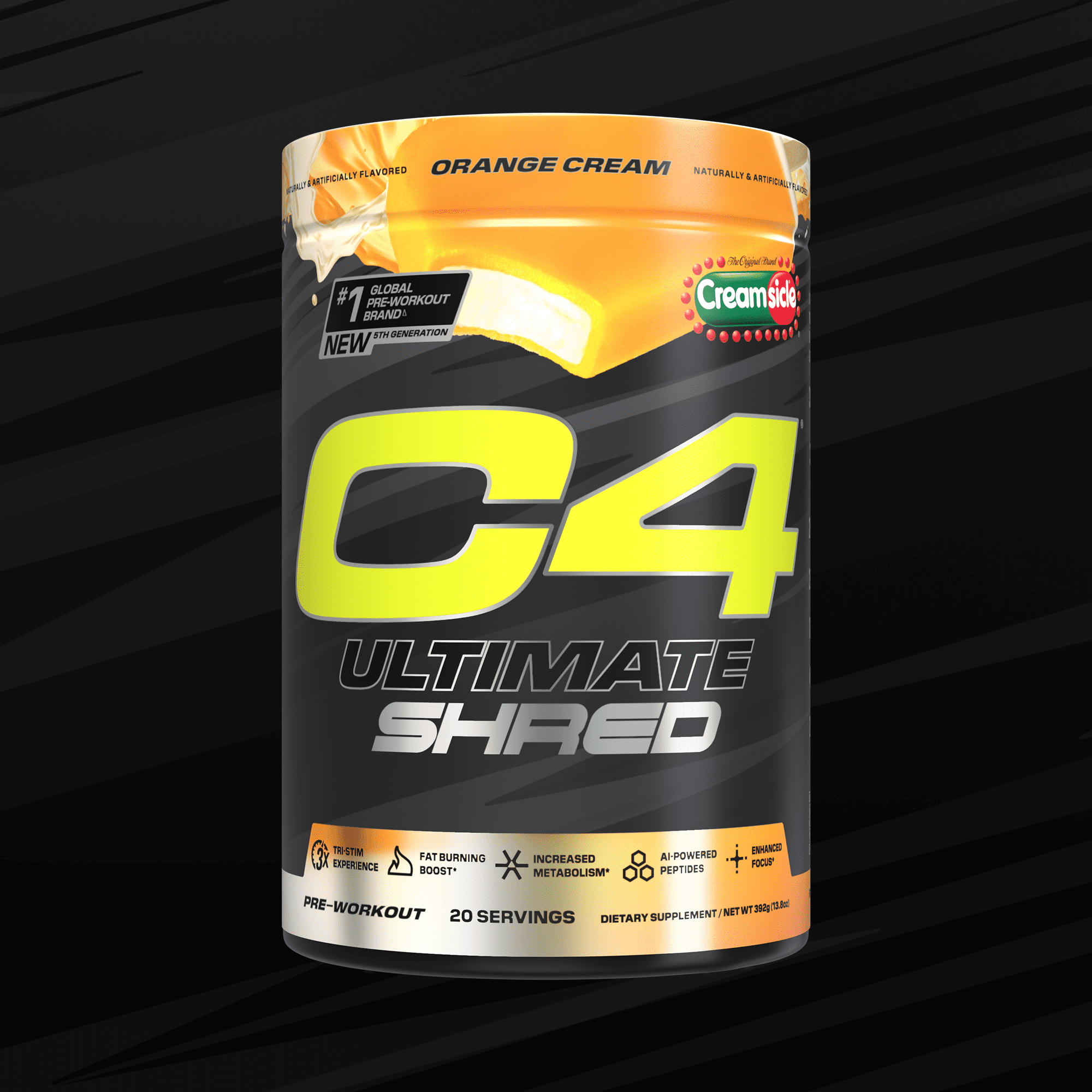 Cellucor C4 Ultimate Strength Pre Workout Powder Orange Cream Popsicle 20 Servings
