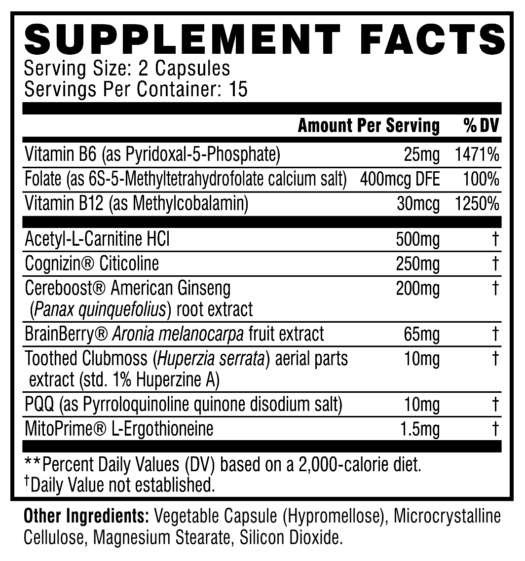 Cellucor Super Brain Cognitive Booster 120 Capsules 60 Servings