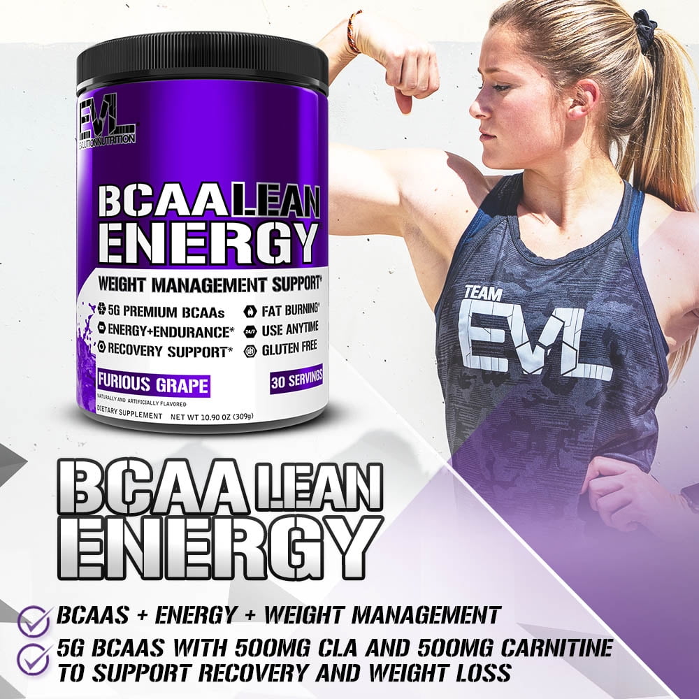 EVLUTION NUTRITION BCAA ENERGY POWDER NATURAL FAT BURNER PRE WORKOUT FOR PERFORMANCE RECOVERY EVLUTION NUTRITION BCAA LEAN ENERGY 30 SERVINGS FURIOUS GRAPE FLAVOR