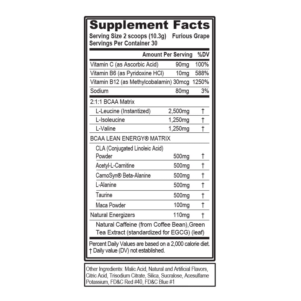 EVLUTION NUTRITION BCAA ENERGY POWDER NATURAL FAT BURNER PRE WORKOUT FOR PERFORMANCE RECOVERY EVLUTION NUTRITION BCAA LEAN ENERGY 30 SERVINGS FURIOUS GRAPE FLAVOR