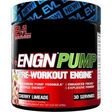 EVLUTION NUTRITION ENGN PUMP CHERRY LIMEADE PRE-WORKOUT POWDER - MAXIMUM PUMP FORMULA WITH CREATINE, NITRIC OXIDE & CAFFEINE - 30 SERVINGS
