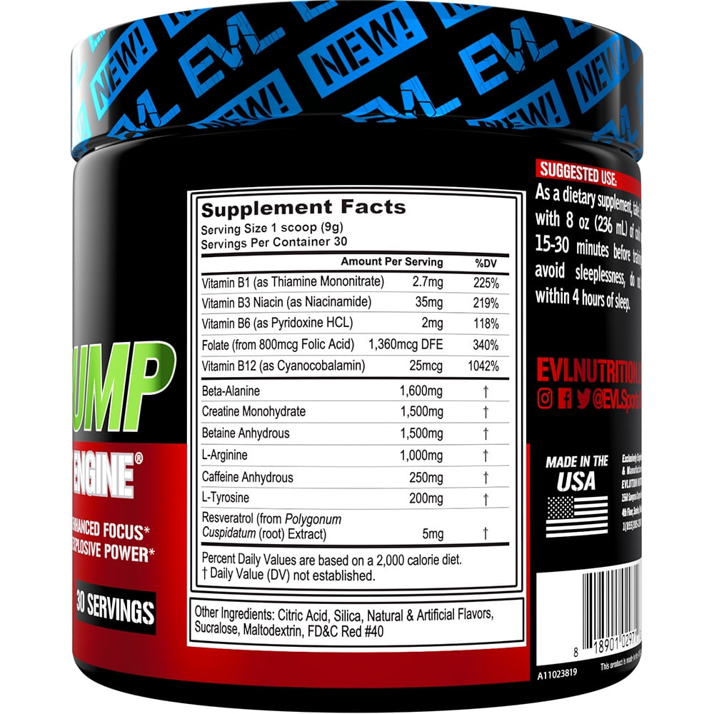 EVLUTION NUTRITION ENGN PUMP CHERRY LIMEADE PRE-WORKOUT POWDER - MAXIMUM PUMP FORMULA WITH CREATINE, NITRIC OXIDE & CAFFEINE - 30 SERVINGS