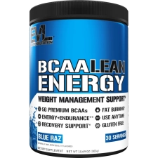 EVLUTION NUTRITION BCAA LEAN ENERGY POWDER | PRE WORKOUT FAT BURNER | 30 SERVINGS - BLUE RAZ FLAVOR | AMINO ACIDS, VITAMIN C | PERFORMANCE, LEAN MUSCLE & IMMUNE SUPPORT
