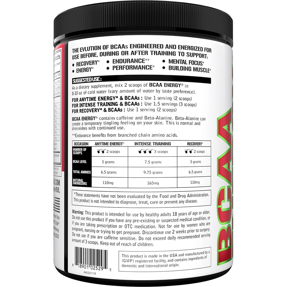 EVLUTION NUTRITION BCAA ENERGY POWDER 30 SERVINGS CHERRY LIMEADE FLAVOR - EVL BCAA AMINO ACIDS ENDURANCE & MUSCLE RECOVERY DRINK - WITH VITAMIN B12 & VITAMIN C