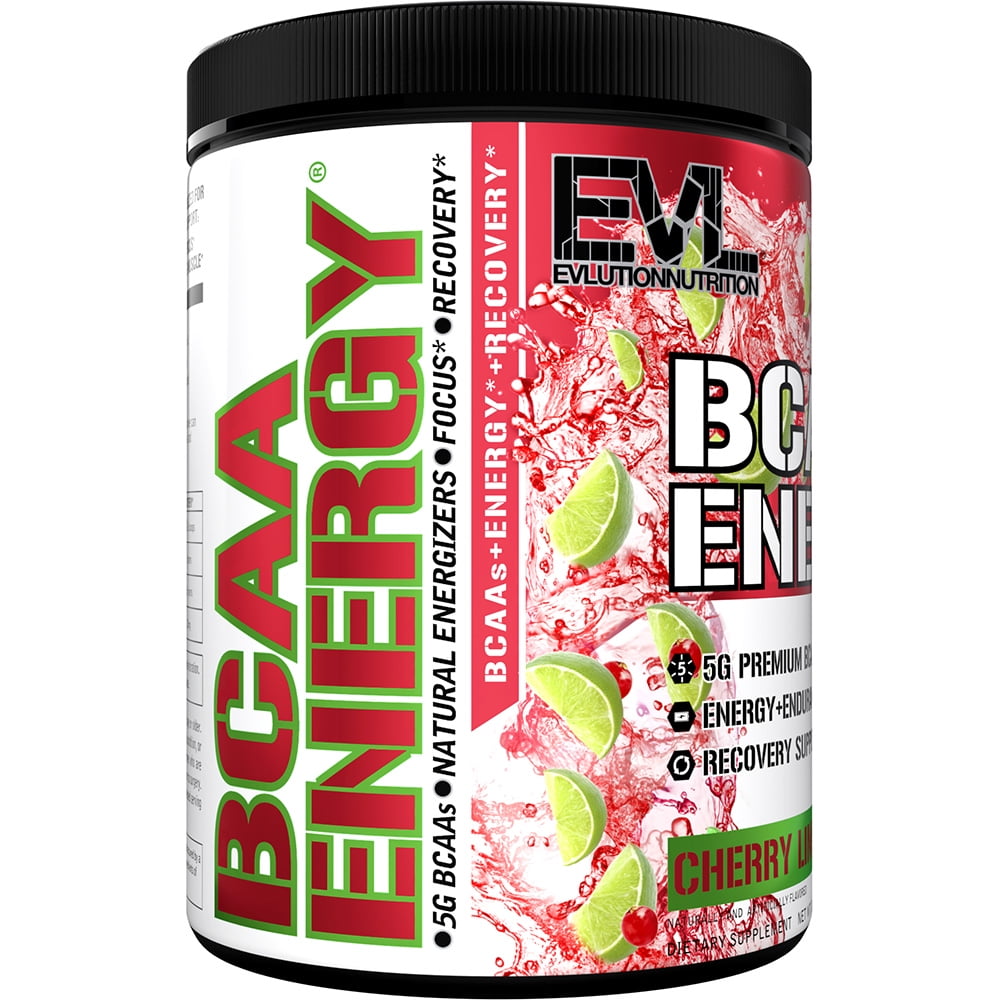 EVLUTION NUTRITION BCAA ENERGY POWDER 30 SERVINGS CHERRY LIMEADE FLAVOR - EVL BCAA AMINO ACIDS ENDURANCE & MUSCLE RECOVERY DRINK - WITH VITAMIN B12 & VITAMIN C